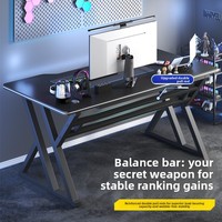 Ensemble bureau et chaise rectangulaires en acier pour la maison, jeux électroniques, design minimaliste, étude, écriture, assemblage requis, modèle S2