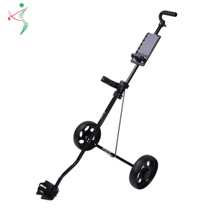 Chariot de golf pliable léger de <span class=keywords><strong>2</strong></span>,82 kg à <span class=keywords><strong>2</strong></span> <span class=keywords><strong>roues</strong></span>, chariot à pousser/tirer en acier noir de style <span class=keywords><strong>caddy</strong></span> pour usage extérieur - Product Image 6