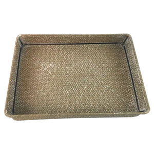 Bandeja rectangular para sala de estar, bandeja de té de estilo japonés, artículos diversos de paja para el hogar, receptáculo Retro - Product Image 2