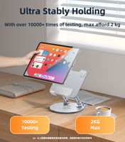 Support de téléphone portable C293 Yesido en alliage d'aluminium, rotatif à 360°, avec excellente dissipation thermique et design pliable pour table
