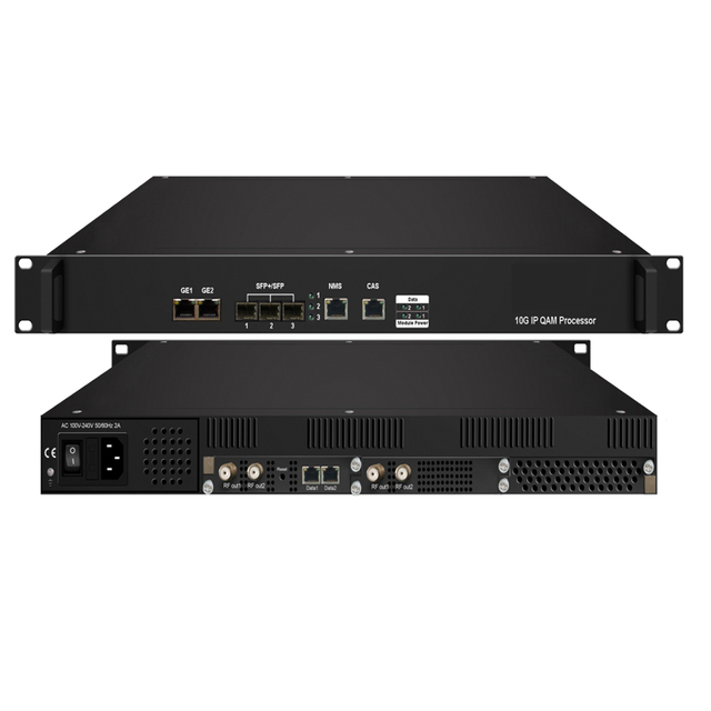 3*10G SFP+, 2*GE in 32channels 48channels 64 Channels 10G IP MUX SCR QAM Modulator