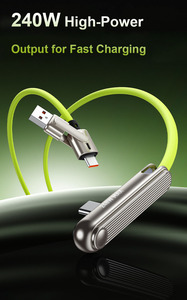 Горячая новинка: Быстрый зарядный кабель Hands-Free 240 Вт со встроенным держателем для телефона, удлиненный прочный шнур для MacBook и телефонов - Product Image 2