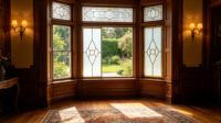 Panneau de verre décoratif trempé sur mesure avec incrustation en laiton, motif mural de sécurité, cloison intérieure moderne, style européen, garantie 5 ans
