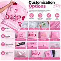 Enveloppe en poly sac de courrier biodégradable compostable avec logo personnalisé sacs postaux auto-adhésifs en rose pour vêtements unis