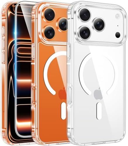 Magnetic Clear Hard Acrylic Wireless Charging Phone Case for iPhone 17 PRO MAX AIR Premium Mobile Phone Cover