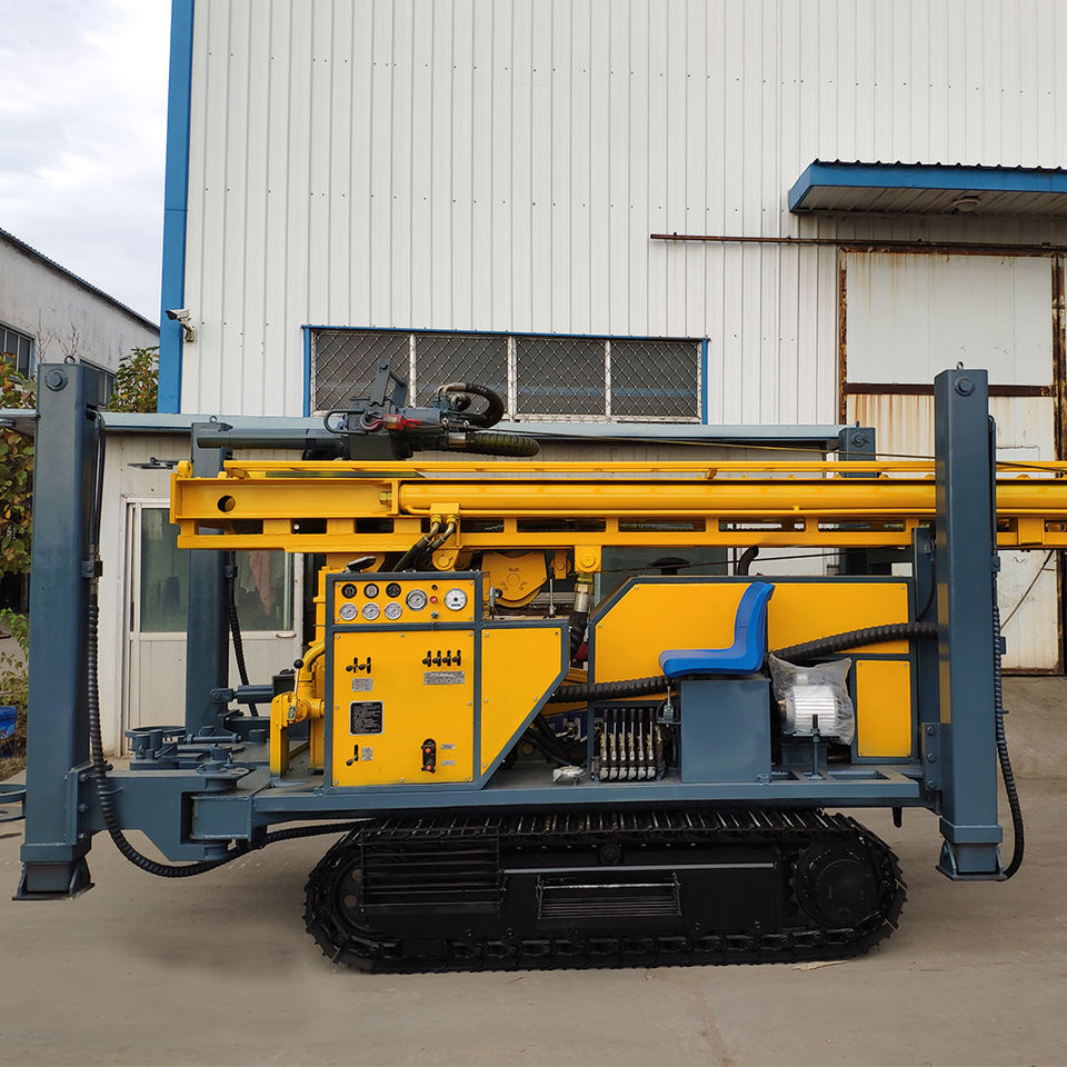Hydraulic Diesel-Powered Deep Borehole Drilling Rig 300m Crawler ...
