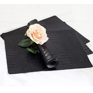 Crocodile-patterned <b>placemat</b>, PU leather waterproof <b>placemat</b>, non-slip and heat-insulating Western-style <b>placemat</b>, customizable - Product Image 1