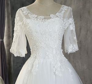 Robes <span class=keywords><strong>de</strong></span> demoiselle d'honneur courtes à manches courtes et col rond, couleur <span class=keywords><strong>blanc</strong></span>/rouge/gris/<span class=keywords><strong>champagne</strong></span> - Product Image 5