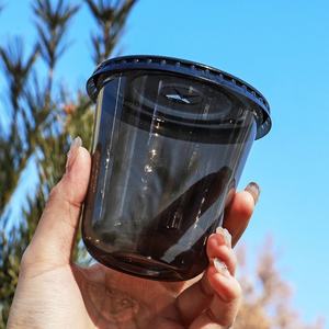 แก้วพลาสติก PET แบบใช้ครั้งเดียว สีดำ ขนาดและโลโก้ตามสั่ง สำหรับกาแฟ โซดา ชา - Product Image 3