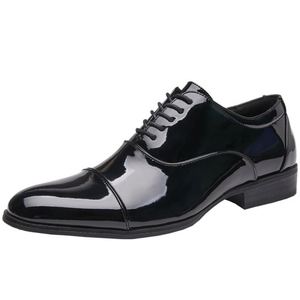 Zapatos Oxford de Negocios para Hombre, Estilo Británico, Primavera-Verano 2026, de PU Sólido, con Cierre de Cordones, Punta Redonda, para Hombres Jóvenes, Envío Directo - Product Image 4