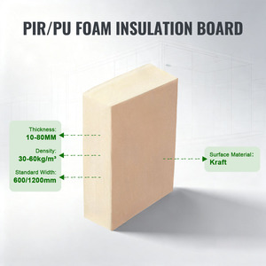 Panneau <span class=keywords><strong>thermique</strong></span> GFI PIR PU, panneau rigide en <span class=keywords><strong>mousse</strong></span> à haute densité avec revêtement en papier kraft, isolation pour la construction - Product Image 1