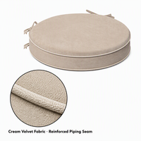 Coussin de chaise rond ergonomique moderne et imperméable avec sangles antidérapantes et bordure à passepoil pour cuisine, salle à manger, bureau à domicile