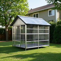 Nouvelle conception de niche pour chien en métal respirante et facile à nettoyer avec toit en fer et fermeture à bouton pour les grands chiens, toutes saisons