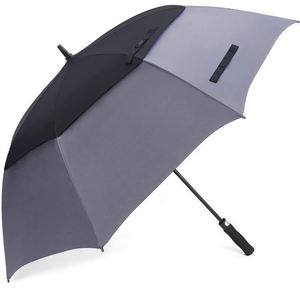 Parapluie de golf semi-automatique robuste de 47/54/62/68 pouces, surdimensionné, extra large, à double auvent ventilé, coupe-vent, manuel - Product Image 1