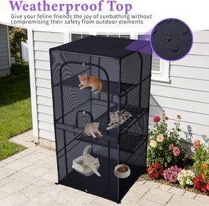 Catio <strong>Outdoor</strong> Waterproof <strong>Cat</strong> <strong>Enclosure</strong> 61.4" H 4-Tier Perches <strong>Cat</strong> Patio Playpen Kitten Kennel for Indoor/<strong>Outdoor</strong> Use - Product Image 3