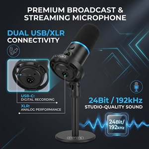 CMTECK DM660 Microfono Dinamico di Alta Qualità XLR/USB Type-C Cardioide 48/96kHz con Cancellazione del Rumore per Podcast e Streaming - Product Image 6