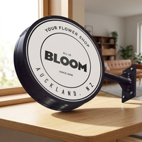 Koncept OEM ODM Boîte à lumière LED personnalisée, boîte à lumière LED ronde rotative en acrylique, boîtes à lumière publicitaires, enseigne de magasin