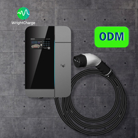 Borne de recharge murale pour VE 22 kW Niveau 2 AC Type 1/Type 2 GBT Monophasé 32A avec contrôle WiFi via application OCPP RFID pour domicile WrightCharge Nouveau FCC/CE