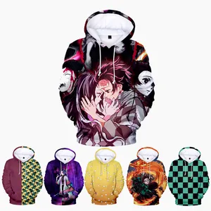 24 color Japanese Anime Demon Slayer Kimetsu no Yaiba 3D Printing Cosplay Pullover Hooded Sweatshirt hoodies