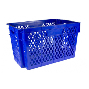 65x42x39 cm Cajón de plástico encajable Lados cerrados inferiores perforados para almacenamiento y transporte - Product Image 1