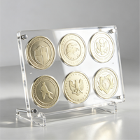 Boîte de présentation transparente en acrylique de 1 mm d'épaisseur pour pièces de collection, médailles et badges – Idéale pour la maison et le magasin