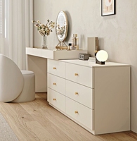 Commode multifonctionnelle moderne éclairée pour salon, coiffeuse durable, organisateur de maquillage rotatif en bois MDF, lit-canapé en option