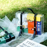 Boîte cadeau transparente en PS recyclable et portable pour la fête des enseignants, avec entrée personnalisée pour bougie et artisanat