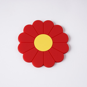 Simple Spring Floral Coasters with Holder Drink Coasters Vintage flower Rubber <b>Cup</b> <b>Mat</b> for Home Kitchen Office Party Tab 7*7cm - Product Image 3