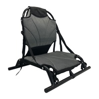 Siège de pêche pour kayak Yonk, aluminium + maille, pliable, gris + noir, capacité 200 kg, siège individuel pour bateau kayak