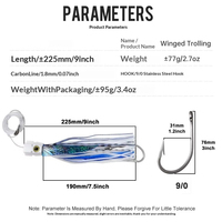 Leurre de pêche en haute mer TR012, imitation de poisson volant réaliste, hameçons ABS, réfléchissant aux UV, pêche en mer, appât vivant, thon