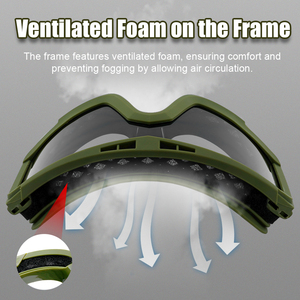 Occhiali Tattici Airsoft, Occhiali di Sicurezza Balistici per Tiro e Caccia con 3 Lenti Intercambiabili - Product Image 2