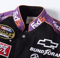 Vente en gros OEM Broderie personnalisée de vol en coton grande taille Écusson Express Bomber Moto Veste pour voiture de course pour hommes