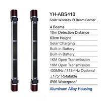 Solarbetriebener Drahtloser Aktiver Infrarot-Strahlensensor-Alarm 433MHz Solar 4-Strahlen-Barriere-Zaun für Perimeter-Alarmanlage