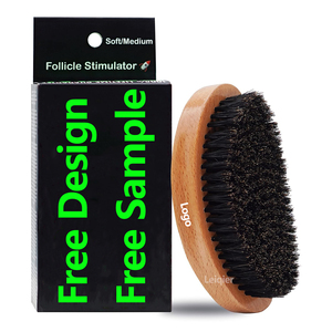 Cepillo de Afeitar de Cerdas de Jabalí para Hombre con Logotipo Personalizado, Estimulador de Folículos para el Crecimiento de Barba/Cabello y Circulación Sanguínea - Product Image 1