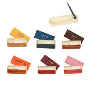 Set di incenso tascabile, bastoncini di incenso giapponese al profumo di caffè, tè e pesca con bruciatore - Product Image 1