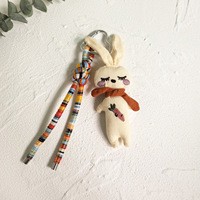 Nouveau porte-clés en tissu tissé à la main de style coréen, pendentif de dessin animé, accessoires de sac, accessoires mignons pour animaux, breloque de sac