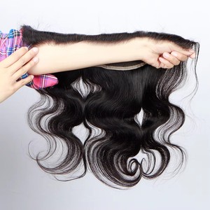 100 根优质处女单人捐赠原发束套装 墨西哥发束带薄膜蕾丝前额饰件 柬埔寨波浪发束 波浪发束闭合件 - Product Image 3