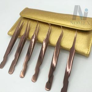 <b>Lash</b> <b>Lifting</b> Tweezers Rose Gold Color Coated Finest Quality Stainless Steel Eyelash Extension Tweezers Set - Product Image 3