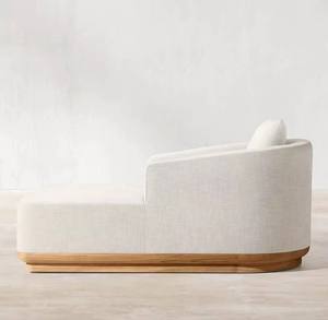 Chaise longue d'extérieur élégante et moderne en teck, durable, résistante à l'eau et au soleil, idéale pour les cours, les villas, les terrasses et les halls. - Product Image 4