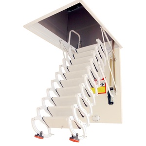<span class=keywords><strong>Escalier</strong></span> de <span class=keywords><strong>grenier</strong></span> moderne pliable et durable <span class=keywords><strong>pour</strong></span> villa, <span class=keywords><strong>avec</strong></span> <span class=keywords><strong>trappe</strong></span> escamotable montée au plafond en alliage titane-magnésium - Product Image 1