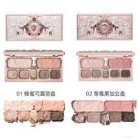 Palette complète Flower Knows Strawberry Cupid pour teint clair, blush, surligneur pour les yeux secs, poudres de fard à paupières, palette multi-usages