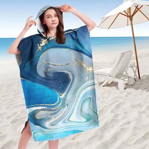 批发环保防臭冲浪雨披沙滩巾多用途超长轻质可重复使用运动图案 - Product Image 1