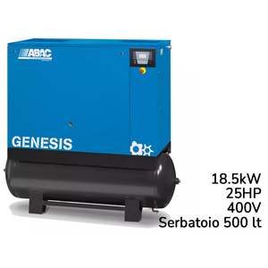 Compresor de tornillo rotativo de velocidad fija ABAC de 18.5kW con tanque de 500 litros - Product Image 1