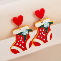 Boucles d'oreilles en forme de flocons de neige, bonhomme de neige de Style coréen, déclaration en acrylique, culotte pendante, avec crochet, pour filles, cadeau de noël