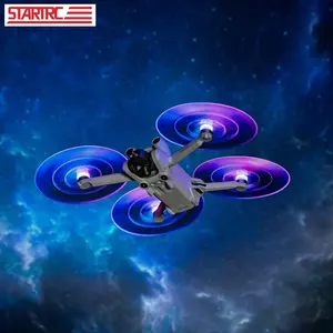 STARTRC 4pcs Mini Series Glow Blades Colorful Low Noise LED light Clignotant Hélices anneau pour DJI Mini 4 Pro Drone Accessoires