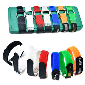 Pita perekat Strip adhesi tugas berat pita pengikat nilon dicetak warna-warni dapat digunakan kembali dan tali pengikat pengikat kabel tali melingkar - Product Image 4