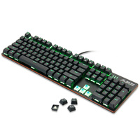 Clavier mécanique filaire Ajazz AK687 à 104 touches avec rétroéclairage LED pour ordinateur, bureau et jeux