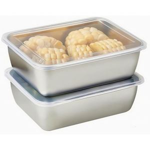 New Flatness Eco Friendly 2 <b>Compartments</b> 1-3L Capacity Freshness Preservation Stainless Steel <b>Lunch</b> <b>Box</b> Food Container Lid - Product Image 1