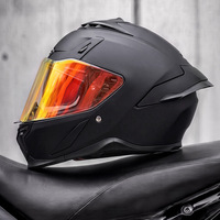 Casque de moto intégral ABS à visière relevable avec double visière, fermeture Double D, dégagement rapide, capteur intelligent, feux arrière, homologué DOT