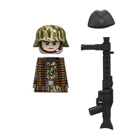 Figurines de soldats allemands de la Seconde Guerre mondiale N621-624, camouflage à motif pois, demi-couverture et couverture complète avec arme, jouet de construction en plastique ABS